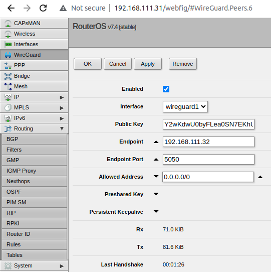 mikrotik wireguard peer